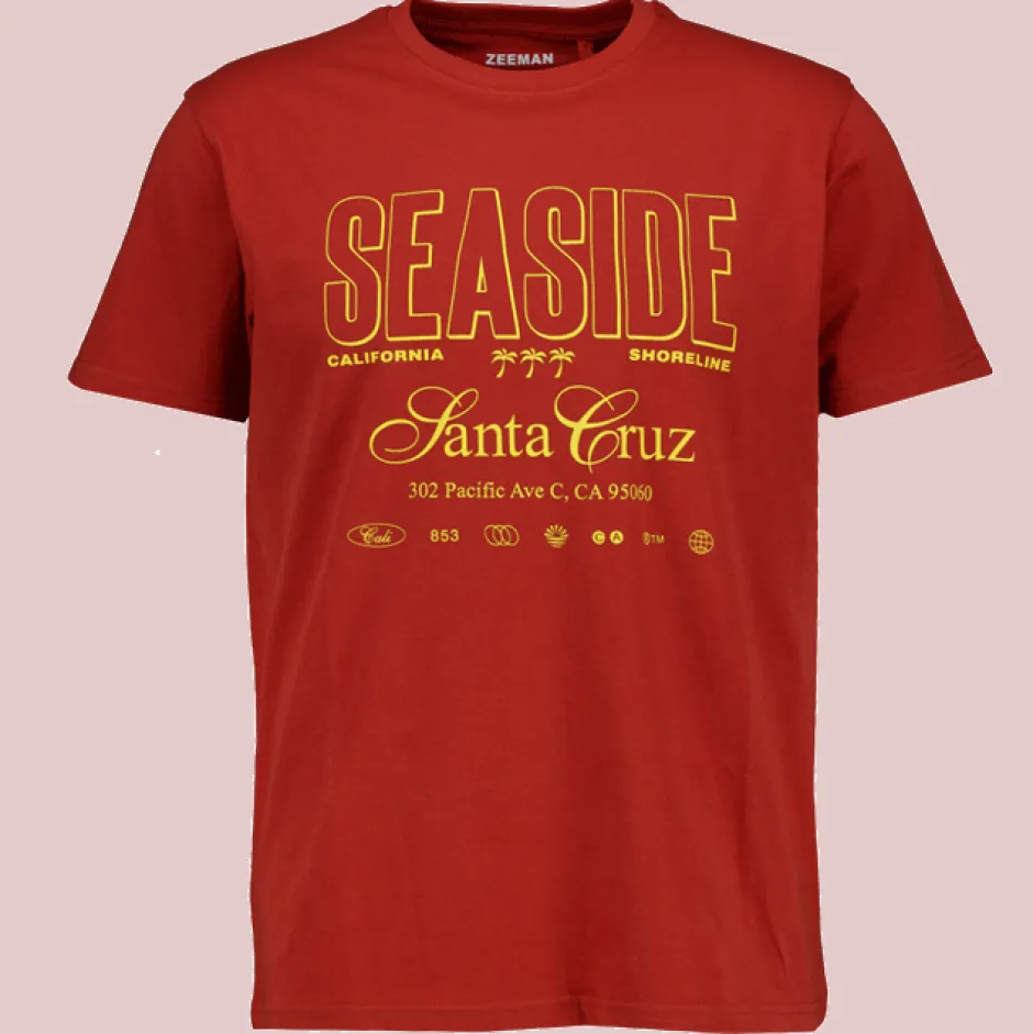 Zeeman T-shirt - Rood^Heren T-shirts & Polo's